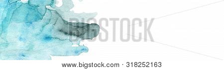 Hand Drawn Abstract Watercolor Background. Colorful Horizontal Backdrop.