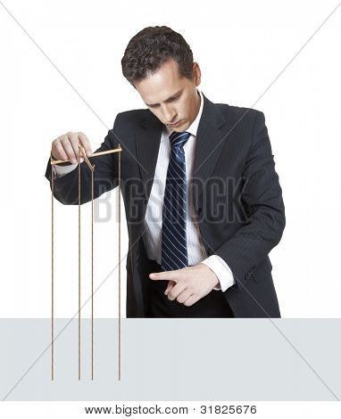 Manipulador de marionetes. Gerente geral de autoridade. Conceito