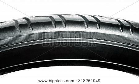 Car Tires Wheel Profile Isolated On White Background. Car's Tire Surface Detail.