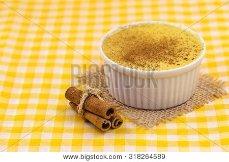 Brazilian Sweet Corn Cream, Dessert, Canjica Or Jimbelê, Dessert Cured Corn Corn Mousse With Cinnamo