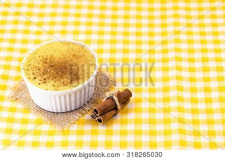 Brazilian Sweet Corn Cream, Dessert, Canjica Or Jimbelê, Dessert Cured Corn Corn Mousse With Cinnamo