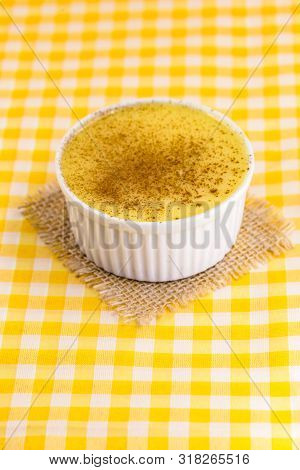 Brazilian Sweet Corn Cream, Dessert, Canjica Or Jimbelê, Dessert Cured Corn Corn Mousse With Cinnamo