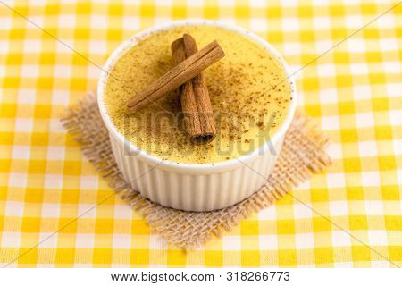 Brazilian Sweet Corn Cream, Dessert, Canjica Or Jimbelê, Dessert Cured Corn Corn Mousse With Cinnamo