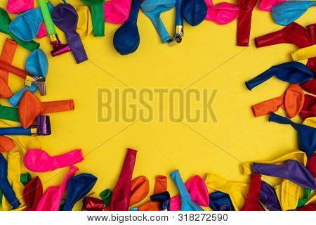 Deflated Balloons And Party Accessories, With Copyspace