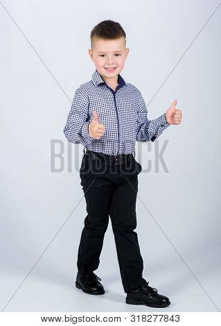 Happy Childhood. Kids Fashion. Small Businessman. Business School. Upbringing And Development. Confi
