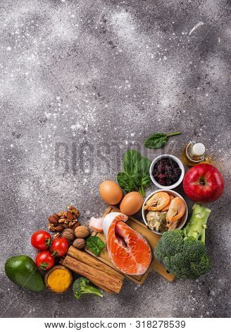 Food For Brain And Good Memory. Prevention Of Senile Dementia