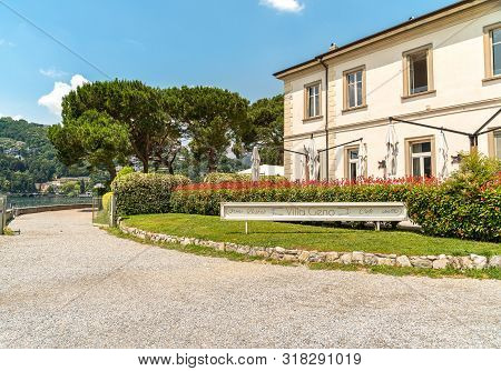 Como, Lombardy, Italy - June 18, 2019: Villa Geno In The Park On The Shore Of Lake Como, Italy