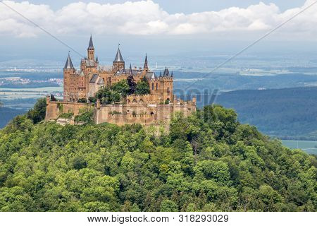 Tophill Hohenzollern Castle And Forest Overlooking The Valley