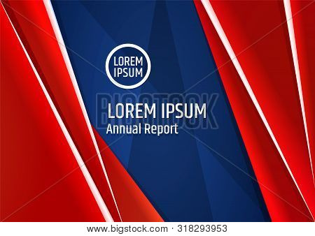 Blue White Red Corporate Template Design For Brochure Cover Or Presentation For Government Or Busine