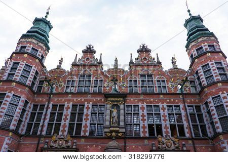 Gdansk, Poland - August 12, 2019: Architecture of the Old Town in Gdansk,Â Pomerania Province,Â Poland, Gdansk is the Historical Capital of Polish Pomerania with Medieval Old Town Architecture
