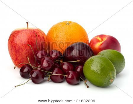 Fruit verscheidenheid geïsoleerd op witte achtergrond