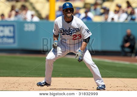 LOS ANGELES - 29 maj: Los Angeles Dodgers 3B Casey Blake #23 under Marlins vs Dodgers spelet på 