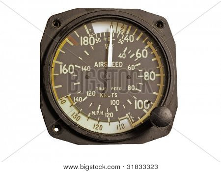 Starožitný rychloměr izolované na bílém