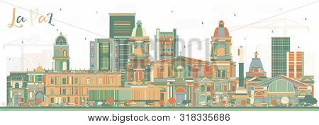 La Paz Bolivia City Skyline with Color Buildings. Business Travel and Tourism Concept with Historic Architecture. La Paz Cityscape with Landmarks. 