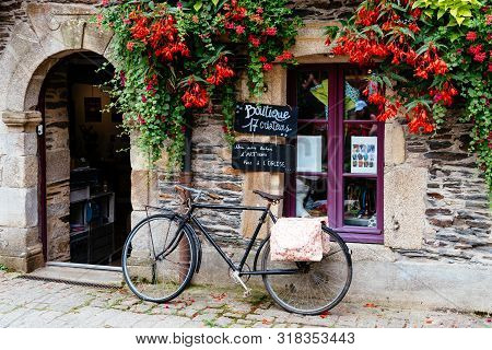 Rochefort-en-terre , France - July 26, 2018: View Of The Picturesque Medieval Village, One Of The Mo