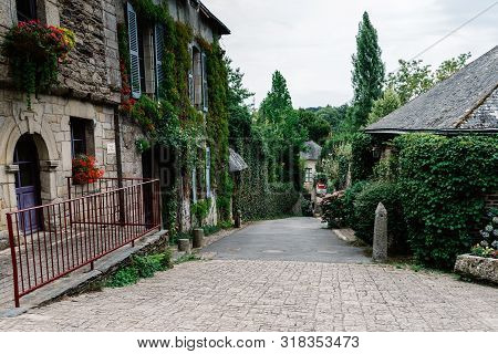 Rochefort-en-terre , France - July 26, 2018: View Of The Picturesque Medieval Village, One Of The Mo