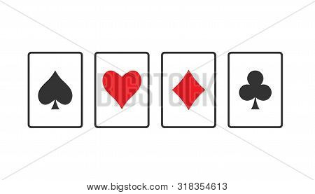 Playing Cards Icon. Vector Illustration, Flat Design.