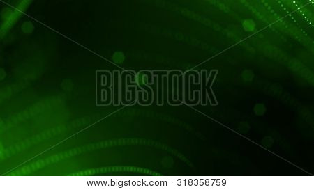 3d Rendering Of Glow Particles That Fly In Air As Science Fiction Of Microcosm Or Macro World Or Sci