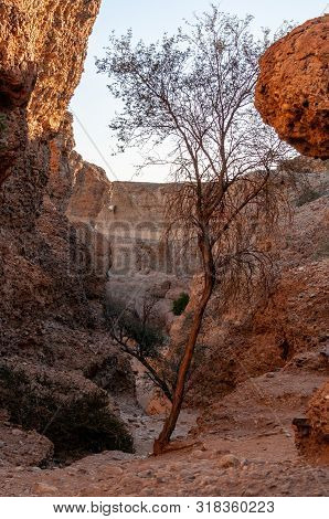 Impression Of Sesriem Canyon, In The Hardap Region Of Namibia, During Sunset.