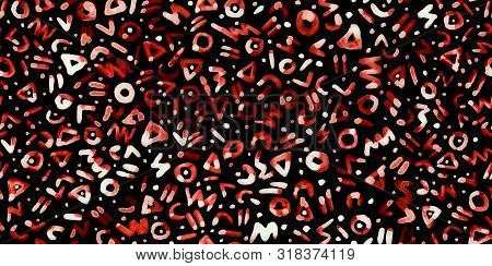 Hand Drawn Seamless Pattern, Abstract Watercolor Background, Trendy Repeat