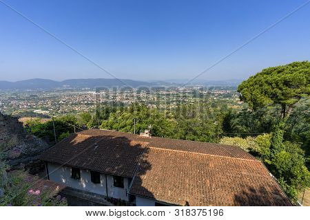 Panoramic View From Castelnuovo Magra, La Spezia, Liguria, Italy, In Lunigiana