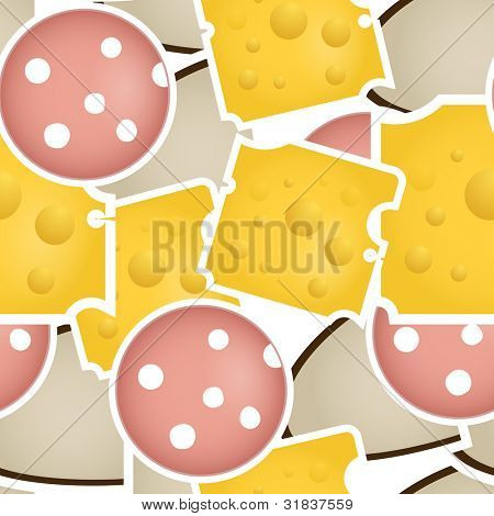 Queijo e salsicha de fundo sem emenda