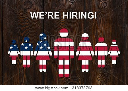 Paper Men Colorized Into The Color Of The Usa Flag