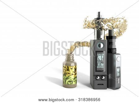 Electronic Cigaretts Device Box Mod To Smokeless Smoking 3d Render On White