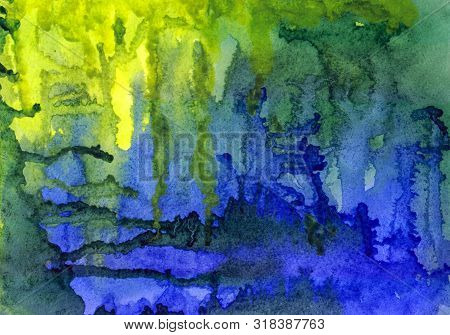 Watercolor Vivd Texture Abstract Background, Hand Drawn Illustration