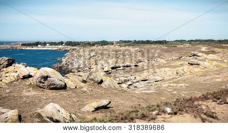 View Of The Rocky Coast Of The Island Of Yeu, Vendee, France