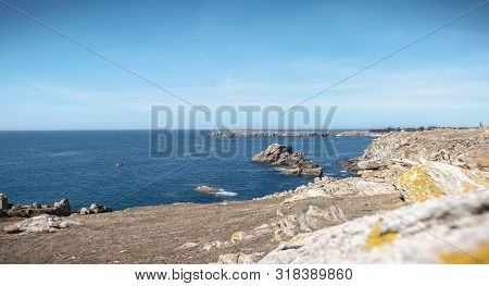 View Of The Rocky Coast Of The Island Of Yeu, Vendee, France