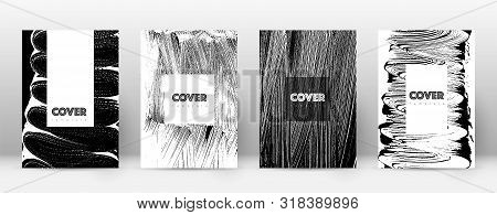 Cover Page Design Template. Hipster Brochure Layout. Breathtaking Trendy Abstract Cover Page. Black 
