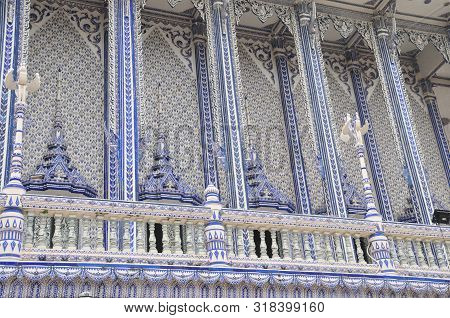Chantaburi, Thailand - 4 August 2019 : Blue Church,pak Nam Khaem Nutemple,chathaburi,thailand