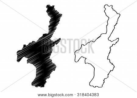 Muyinga Province (republic Of Burundi, Provinces Of Burundi, Northern Region) Map Vector Illustratio