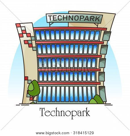 Technopark Building Or It Company Office. Techno Park Or Development, Science And Technology Constru