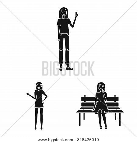 Vector Design Of Emotions And Female Icon. Collection Of Emotions And Body Stock Vector Illustration