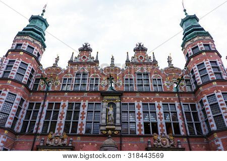 Gdansk, Poland - August 12, 2019: Architecture of the Old Town in Gdansk,Â Pomerania Province,Â Poland, Gdansk is the Historical Capital of Polish Pomerania with Medieval Old Town Architecture