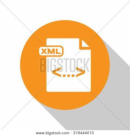 White Xml File Document. Download Xml Button Icon Isolated On White Background. Xml File Symbol. Ora