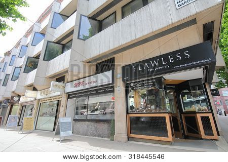 London England - June 2, 2019: Hatton Garden Jewellery District London Uk