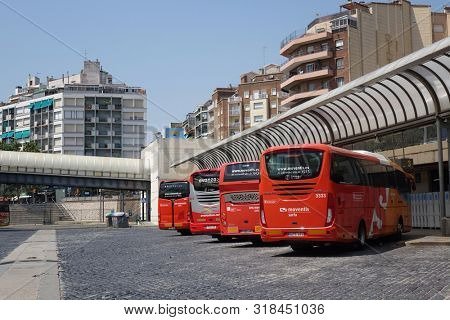 Barcelona, Spain, July 3, 2019. Barcelona Nord bus siation