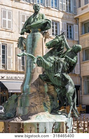 La Rochelle, France - May 8, 2019: The Bronze Bust Of The Painter And Orientalist Writer Eugene From