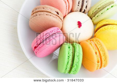 colorful french macarons