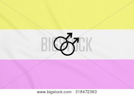 Lgbt Twink Pride Flag On A Textured Fabric. Pride Symbol