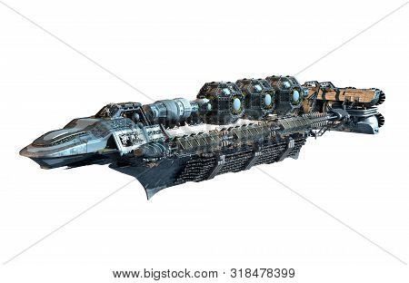 Detailed 3d Illustration Of An Intergalactic Spacecraft For Futuristic Deep Space Travel Or Science 