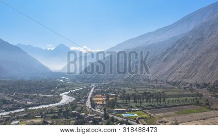 Lunahuana Panoramic Aerial View Beautiful Peruvian Mountain