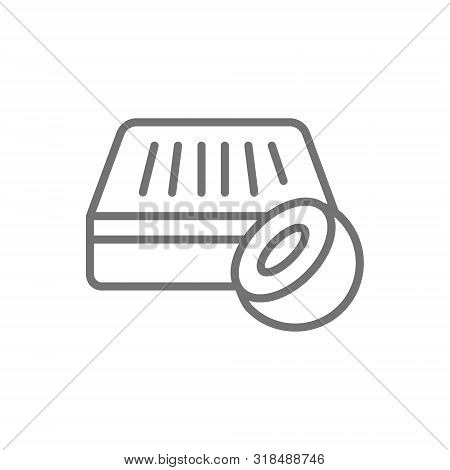 Orthopedic Coconut Coir Mattress, Natural Mattress Line Icon.