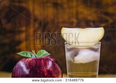 Apple Spritzer (apfelschorle) Pitcher, Glass Pitcher Of Homemade Spritzer Served With Crushed Ice An