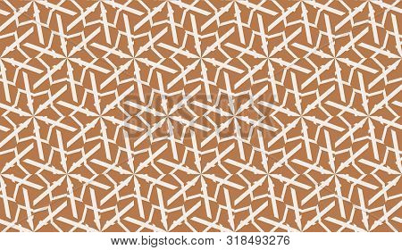 Vector Seamless Illustration With Pattern In Triangles Style. Curved Line. Decorative Design For For