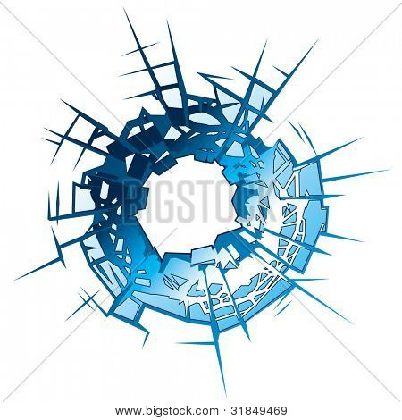 Prik hul i glas. Vektor Illustration