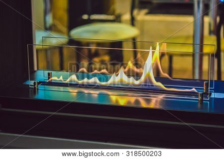 Biofireplace Burn On Ethanol Gas. Contemporary Mount Biofuel